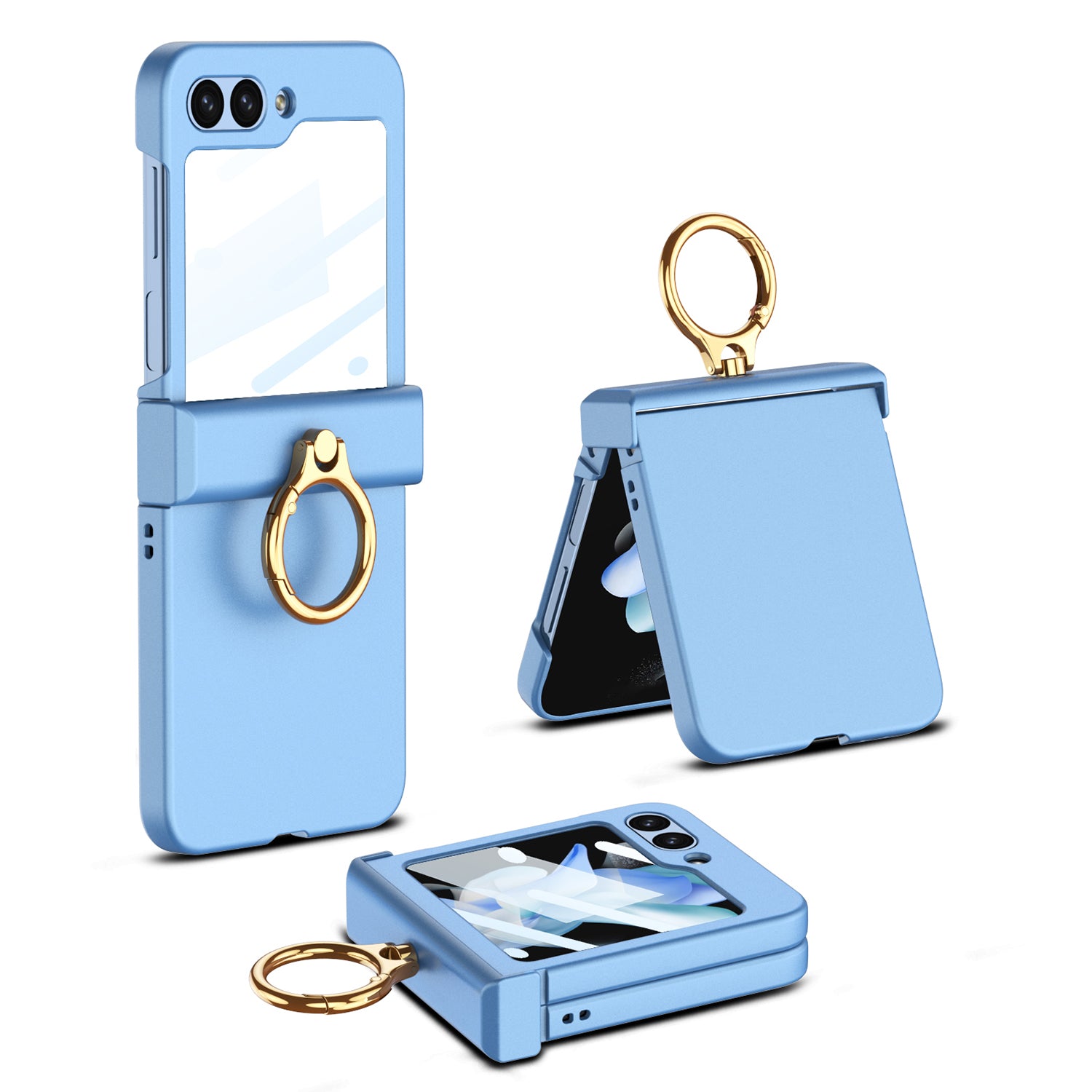 GKK For Samsung Galaxy Z Flip5 5G Hinge Protection Phone Case Hard PC Kickstand Cover with Small Screen Film GKK For Samsung Galaxy Z Flip5 5G Hinge Protection Phone Case Hard PC Kickstand Cover with Small Screen Film